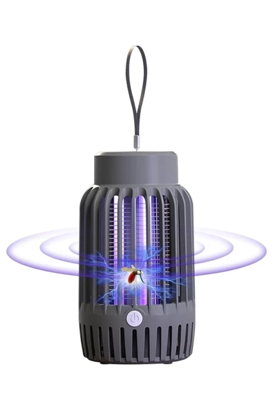 BUFFER® 2'si 1 Arada Şarjlı,Mor UV Işıklı Sinek Öldürme Aparatı ve  Kamp Tipi Askılı Gece Lambası - 7
