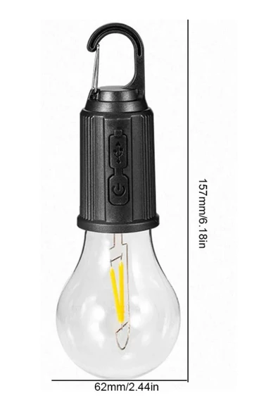 BUFFER® Şarj Olabilen 3 Farklı Mod LED'li Kendiliğinden Asma Kancalı Kamp,Dış Cephe Lambası - 10