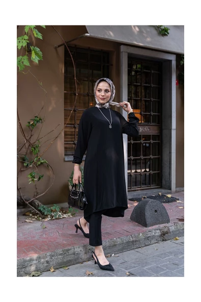 Oval Etekli Tunik - Badem - 2