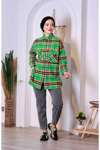 Ekoseli Kapüşonlu Oduncu Gömlek - Kırmızı/siyah - 10