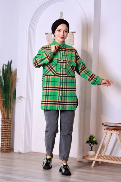 Ekoseli Kapüşonlu Oduncu Gömlek - Kırmızı/siyah - 9