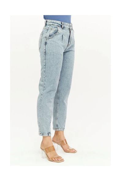 Paçası Pensli Kot Pantolon - 6