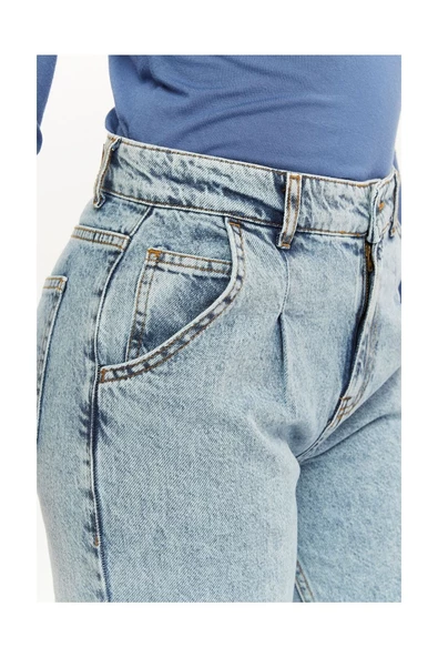 Paçası Pensli Kot Pantolon - 8