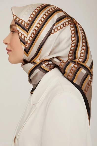 ARMİNE DJ SAF İPEK EŞARP 8845D (S)  (NOSTALJİ SURA) - 8