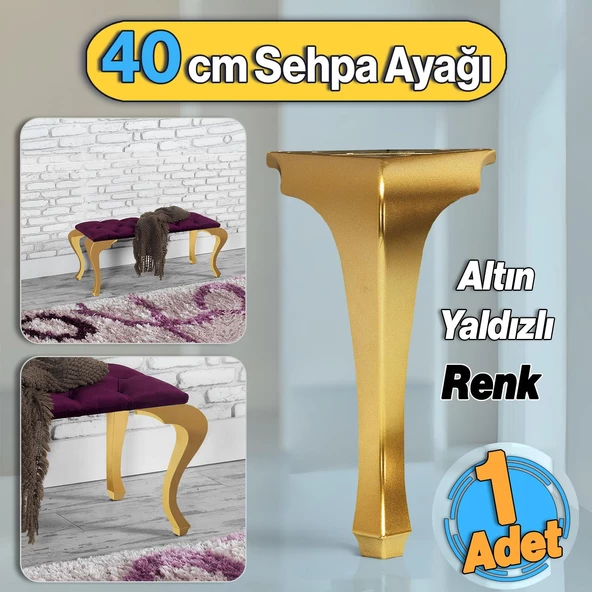 Lukens Plastik Sehpa Ayağı 40 cm Altın Yaldız Renk Mobilya Zigon Çay Orta Sehpası Ayak 1 Adet