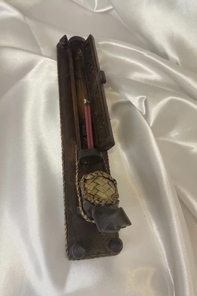 Fil Objeli Çubuk Tütsülük Ahşap El İşi - Resim 5