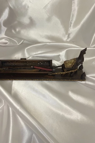 Fil Objeli Çubuk Tütsülük Ahşap El İşi - Resim 4