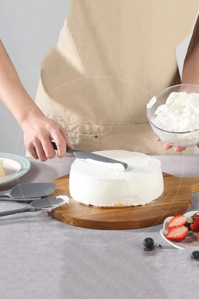 6lı Silikon Fırça Spatula Servis Takımı Yanmaz Yapışmaz Fırçası Kaşık Bıçak Spatula Seti Gri - 3