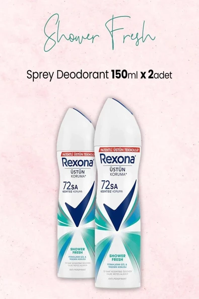 Rexona Shower Fresh Anti-Perspirant Deodorant Sprey 150 ml 2 Adet