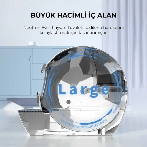 Akıllı Kedi Tuvaleti, Uv Işını Ile Bakterileri Öldürme, Koku Geçirmez - Uygulama Üzerinden Kontrol