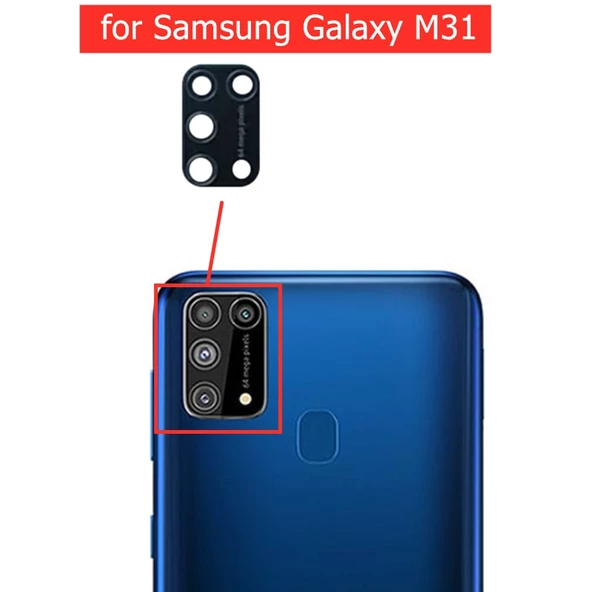 Samsung M315 M31 Arka Kamera Camı ( Çıtasız Sadece Cam)