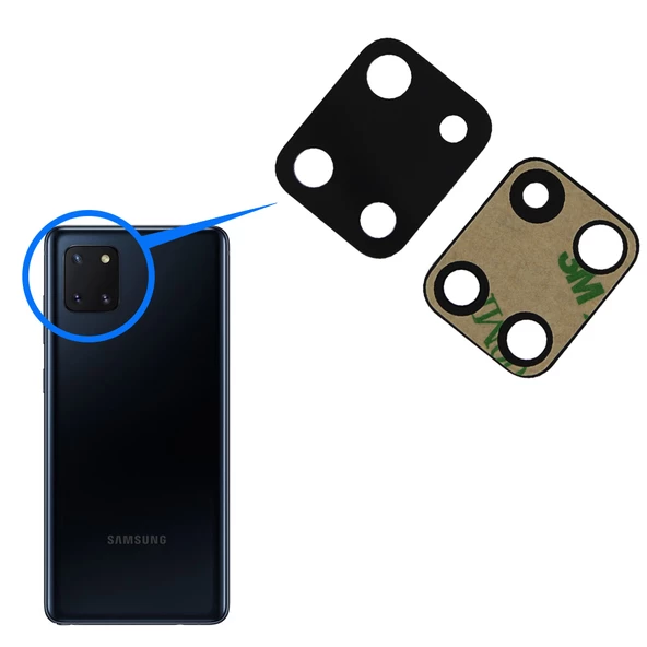 Samsung N770 Note 10 Lite Arka Kamera Camı ( Çıtasız Sadece Cam)