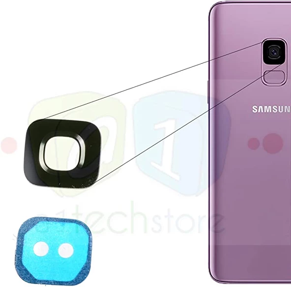 Samsung G960 S9 Arka Kamera Camı ( Çıtasız Sadece Cam)