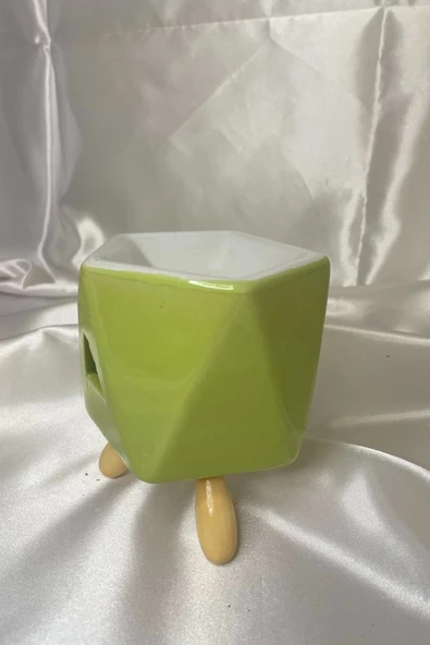 Buhardanlık Seramik Ahşap Ayaklı Buhurdanlık Yeşil - 4