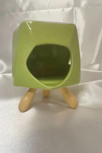 Buhardanlık Seramik Ahşap Ayaklı Buhurdanlık Yeşil - 3