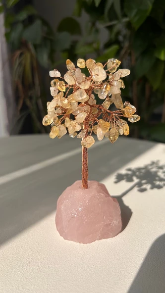Sitrin-pembe kuvars Hayat Ağacı - 3