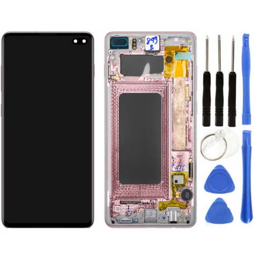 TE Samsung S10 Plus G975 Uyumlu Çıtalı Lcd Ekran Gold +Tamir Seti - 1