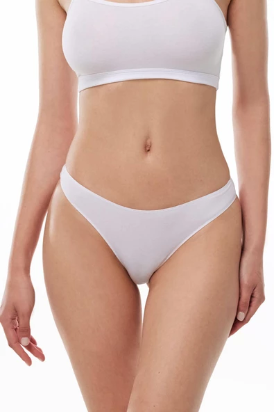 Malabadi 186 2'Li Paket Kadın Modal Düşük Bel Iz Yapmayan String & Tanga - Resim 7