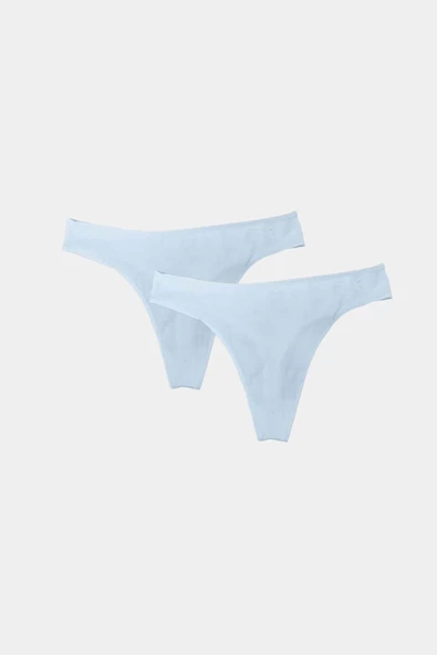 Malabadi 186 2'Li Paket Kadın Modal Düşük Bel Iz Yapmayan String & Tanga - Resim 5