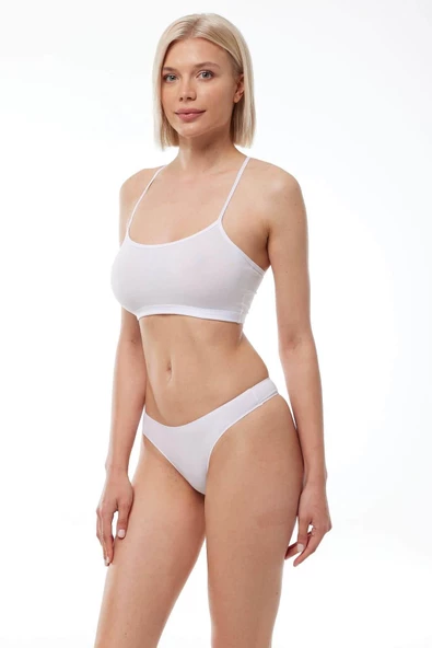 Malabadi 186 2'Li Paket Kadın Modal Düşük Bel Iz Yapmayan String & Tanga - Resim 8