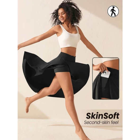 Lucky Life Kadın Cep Detay Taytlı Sandy Etek - 5