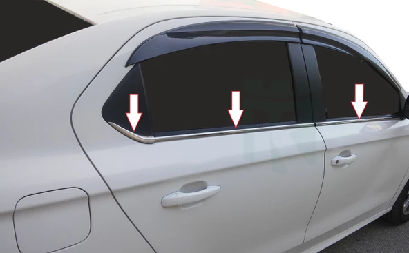 Citroen C-Elysee Uyumlu Cam Çıtası Krom 6 Parça 2012 Ve Sonrası Modeller İçin - Resim 2