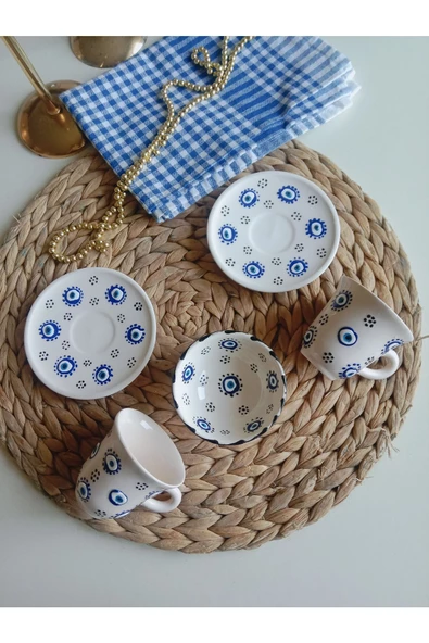 Nazar Boncuğu 2 Kişilik Kahve Fincan Seti - Resim 4