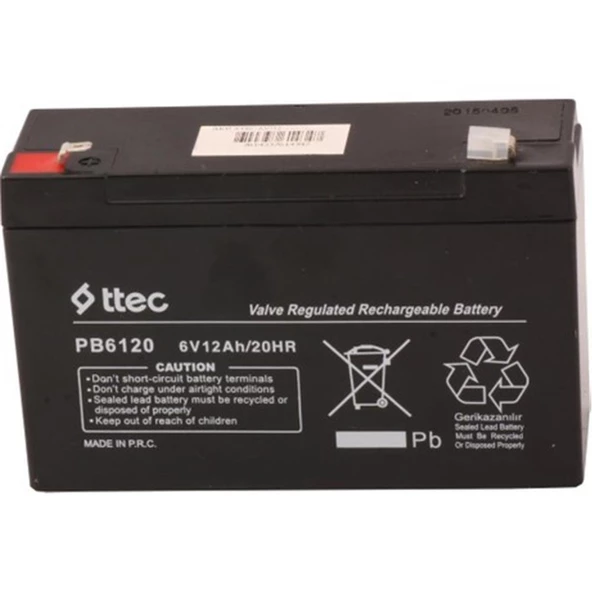 Ttec 6V 12AH Bakımsız Kuru Akü ürün görseli 1