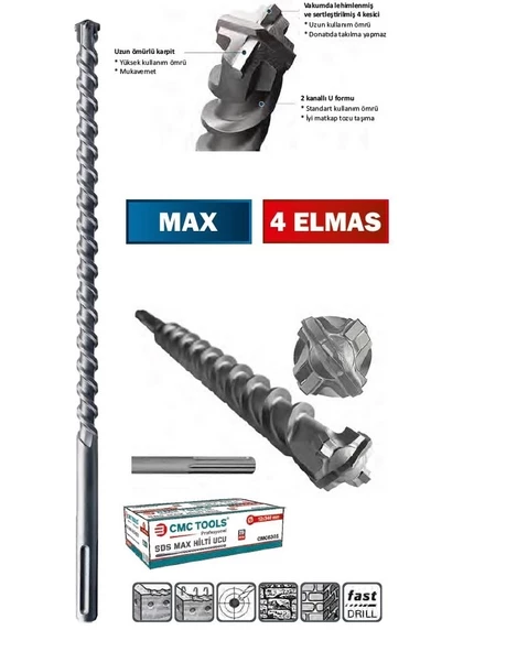 CMC SDS MAX MATKAP UCU 4 ELMASLI 12*340 MM CMC6301