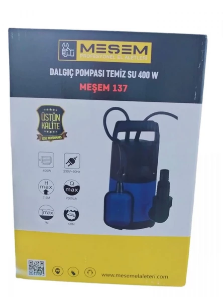 MEŞEM DALGIÇ SU POMPASI TEMİZ SU 400 W