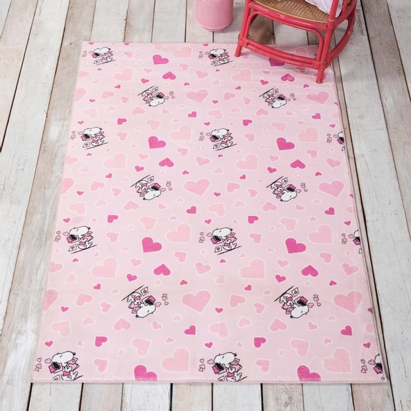 Karaca Home Peanuts Snoopy Heart Soft Carpet for Children 80 x 150 cm