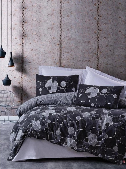 Cotton Box Dark Çift Kişilik Nevresim Takımı Round Gri