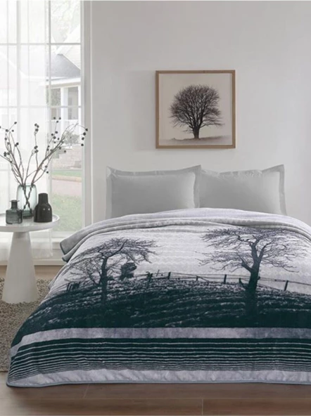 Özdilek Pirime Wood Çift Kişilik Battaniye Gri 200x240