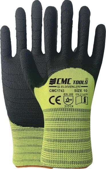 CMC PÜTÜRLÜ SOFT ELDİVEN 3/4 SİYAH YEŞİL CMC1743 12 ÇİFT