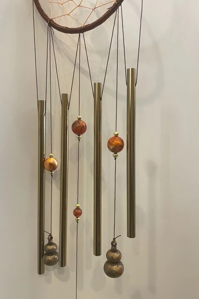 Deprem Zili Çanı Duvar Rüzgar Çanı Zili Feng Shui Ejderha Yılı Metal Wu Lou Kabak Dream Catcher Budha Buda Objeli - 4