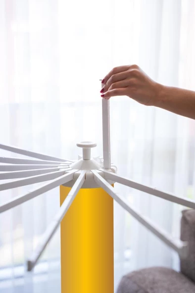 House Plus Hely Açılıp Kapanabilir 360° Dönebilen Kurutmalık Askısı Gold – KRT57058-5 - 4