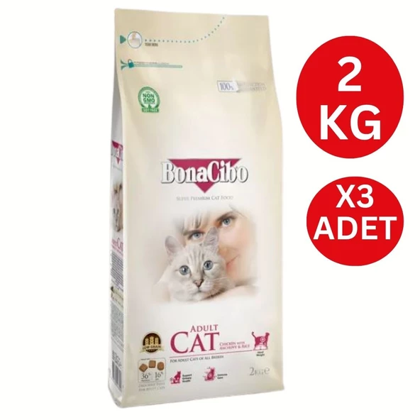 Bonacibo Adult Cat Tavuklu Yetişkin Kedi Maması 6 Kg