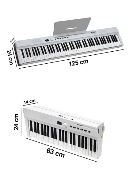 Midex PLX-120WH Yüksek Kaliteli Katlanır Taşınabilir Dijital Piyano - 4