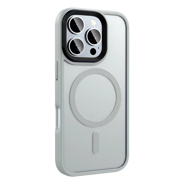Apple iPhone 16 Pro Kılıf Mat Arka Yüzey Wireless Şarj Özellikli Redclick Flet Magsafe Kapak - 6