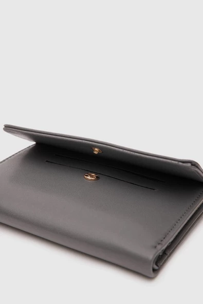 Monalisa Home Gri Renk Kartlıklı Suni Deri  CÜZDAN - Resim 2