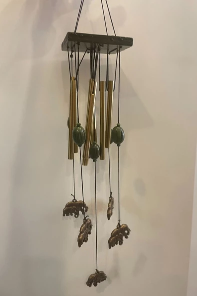 Deprem Zili Çanı Duvar Rüzgar Çanı Zili Feng Shui Ejderha Yılı Metal Borulu Fil Objeli ürün görseli