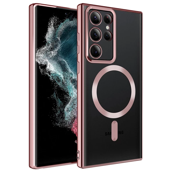 Samsung Galaxy S22 Ultra Kılıf Magsafe Wireless Şarj Özellikli Setro Silikon - 3