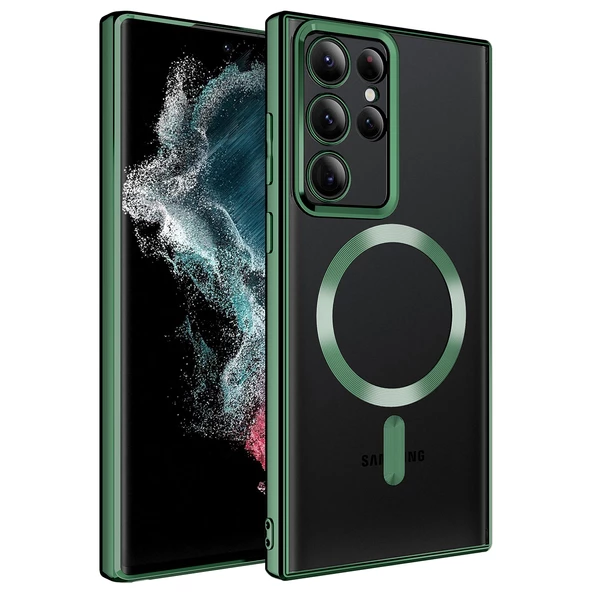 Samsung Galaxy S22 Ultra Kılıf Magsafe Wireless Şarj Özellikli Setro Silikon - 4