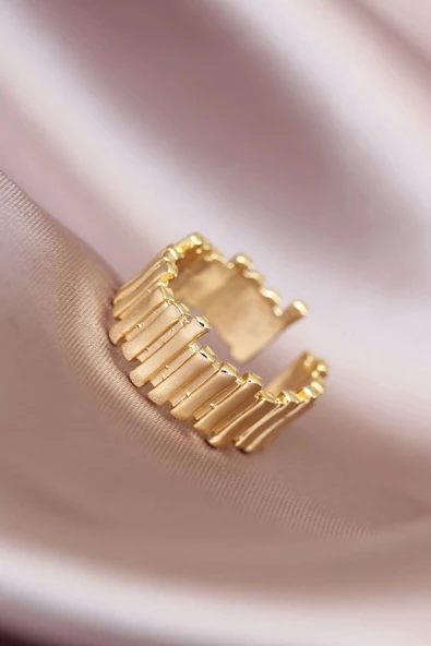 Gold Renk Metal Ayarlamalı Kadın Yüzük ürün görseli 1