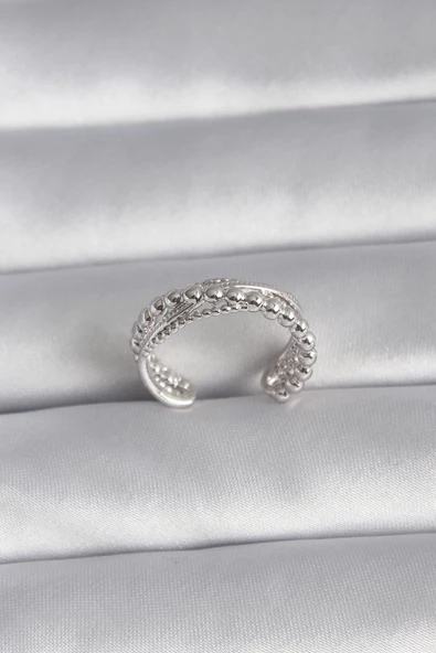 Pirinç Gümüş Renk Kadın Yüzük ürün görseli 1