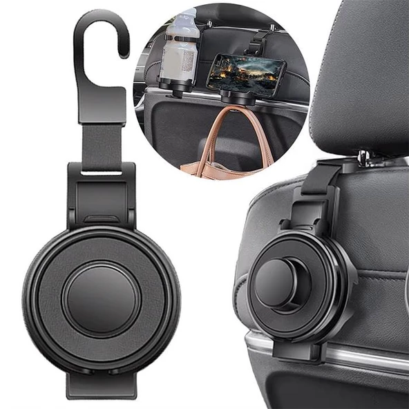 Polham 3in1 Çok Fonksiyonlu Araç Arkası İçin Askılı Telefon,Bardak,Çanta Tutucu,10KG Taşıma Kapasiteli - 2