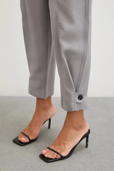 Lastikli Salaş Pantolon Gri - Resim 5