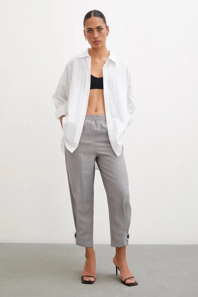 Lastikli Salaş Pantolon Gri - Resim 2