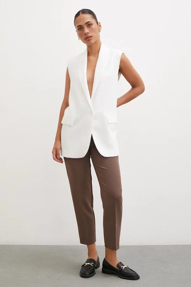 Skinny Kumaş Pantolon Kahve - 2