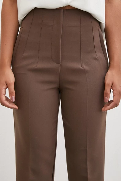 Skinny Kumaş Pantolon Kahve - 5